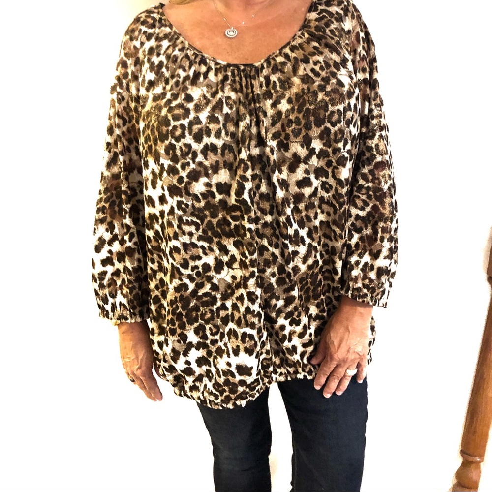 INC leopard print top